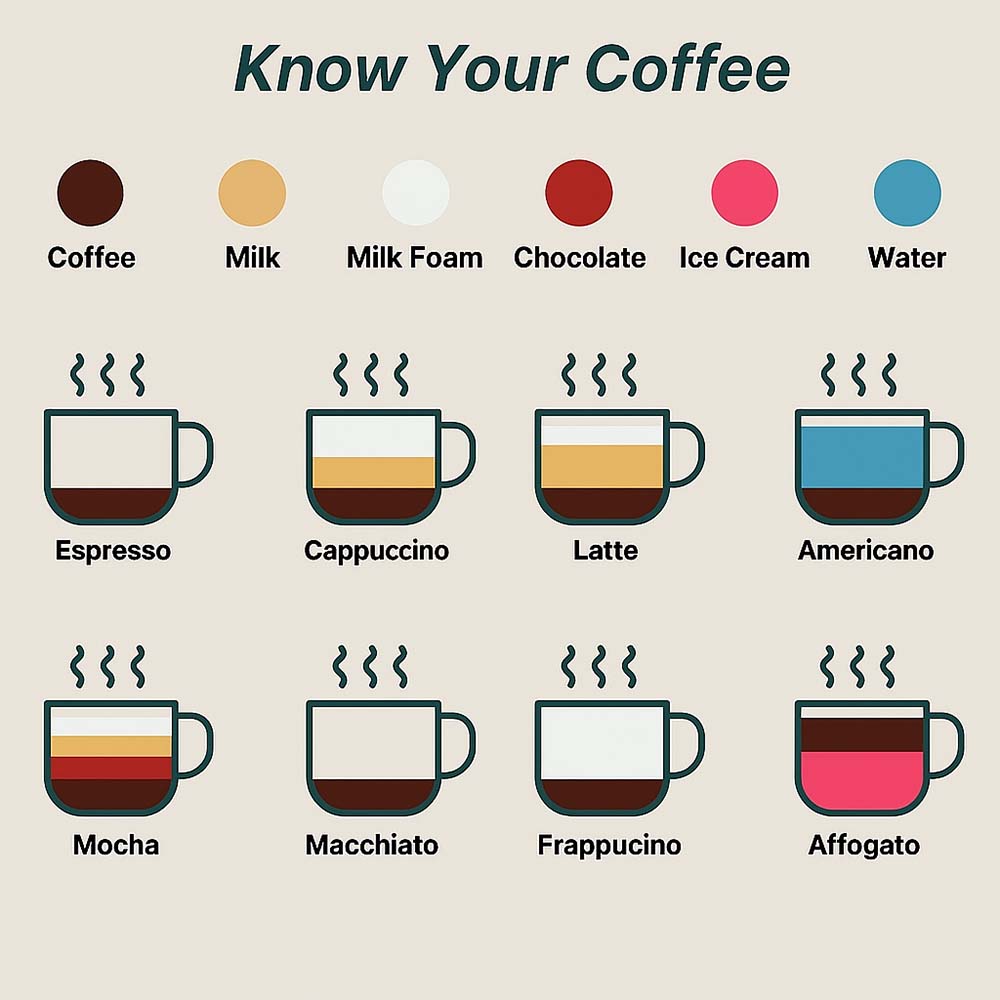 Decode Your Daily Brew: A Visual Guide to Your Favorite Coffee Drinks