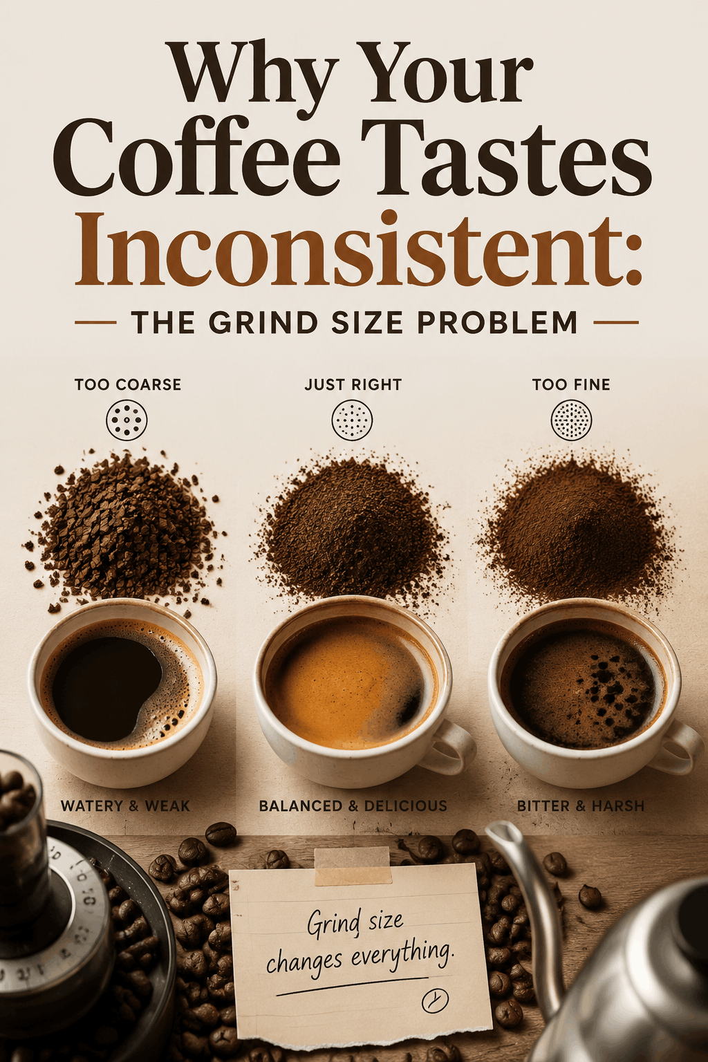 Why Your Coffee Tastes Inconsistent: The Grind Size Problem