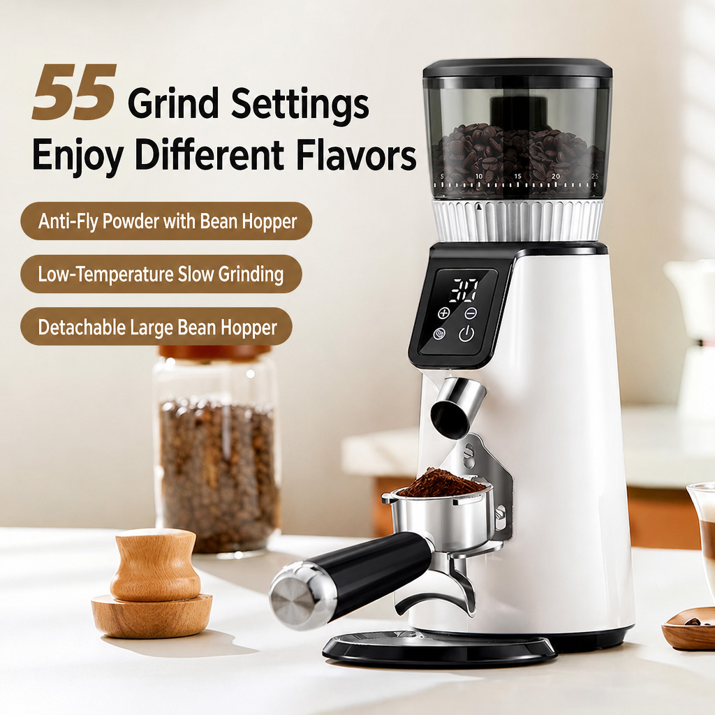 G004 Electric Coffee Grinder - Automatic Precision Espresso Bean Grinder - Detail View 1