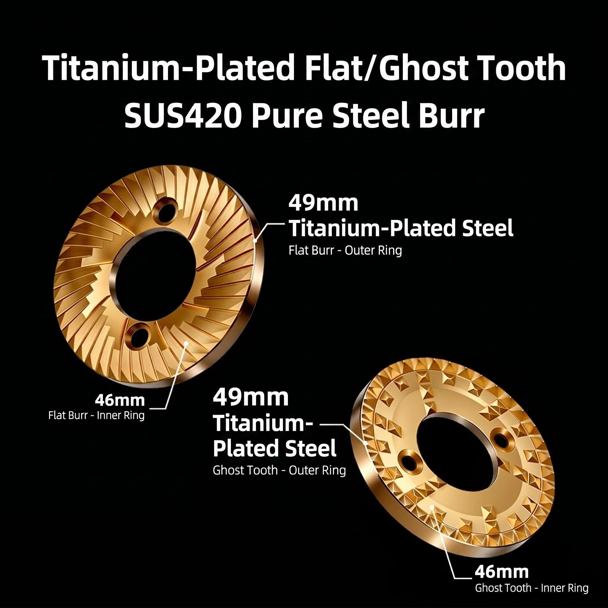 GP49 49mm Titanium Burr Manual Coffee Grinder - Detail View 2